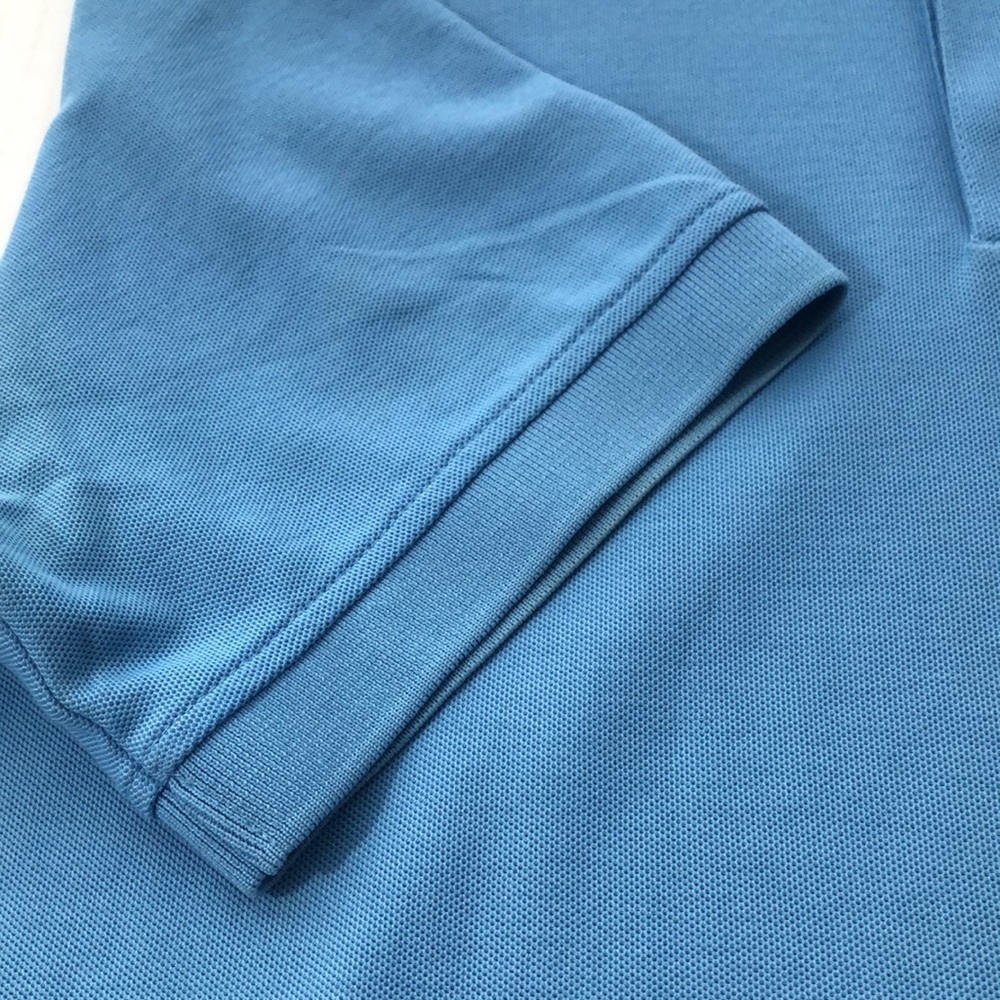 NORDSTROM NEW Blue Short Sleeve 100% Cotton Collared Polo Shirt Men’s Large NWOT - Picture 9 of 14